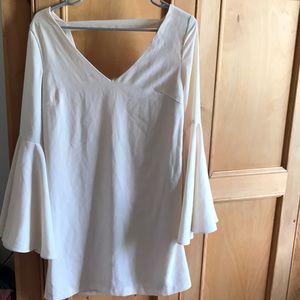 Long sleeve cream dress